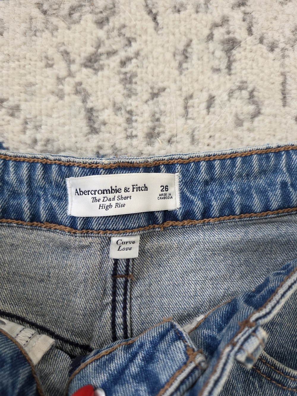 High-Rise Light Blue Denim Shorts - Picture 3 of 5